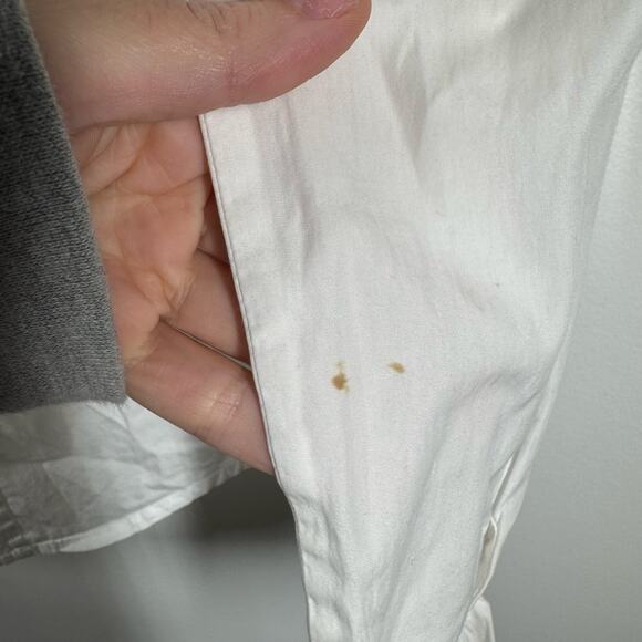 J.Crew Top Women 0 White Ruffle Trim Button-Up Long Sleeve Old Money Career - Picture 5 of 7